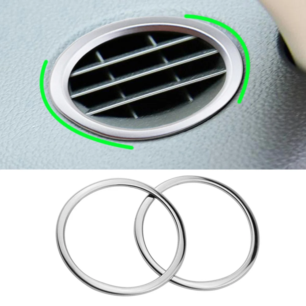 Car AC Vent Ring Trim for Honda Vezel HRV HR-V 2014 - 2020 LHD 2Pcs/set Front Air Conditioning Outlet Sticker Cover Accessories