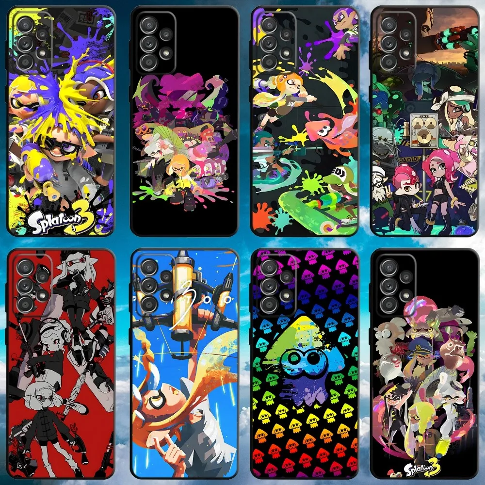 Game S-Splatoon Phone Case For Samsung S21,S22 Ultra,S20,S30 plus,S22 plus,S23,S30 ultra 5G Soft Black Cover