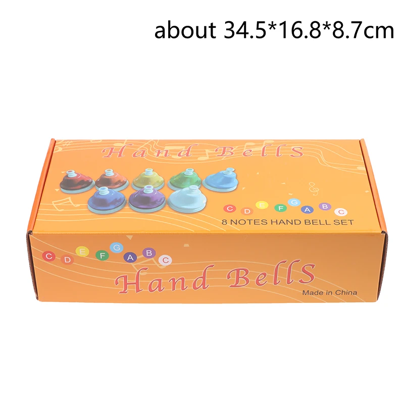 

[S]Eight Tone Clock Tone Bell Desk Bells For Educational Music For Toddlers 8 Notes Colorful Hand Bells Set Musical Instrument