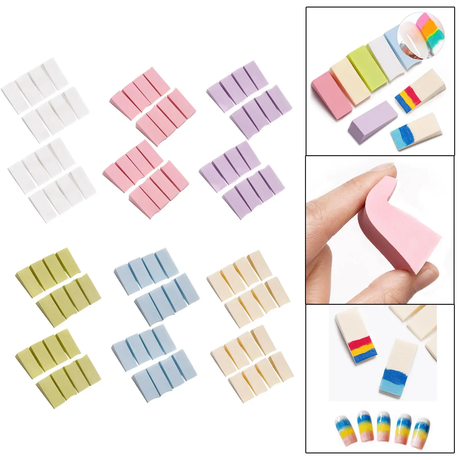 16 Pieces Manicure Sponges for Create Beautiful DIY Nail Designs Professional Gradient Nails Soft Sponges Nail Art Soft Sponges