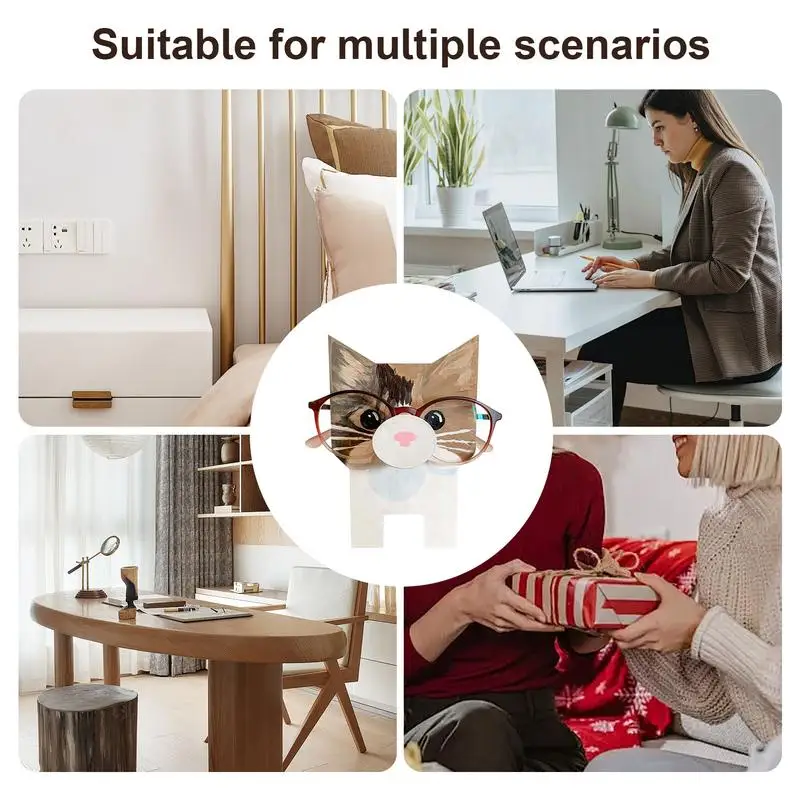 Eyeglasses Holder Wooden Animal Statue Sunglasses Holder Decorative Desktop Accessory Eyewear Retainer