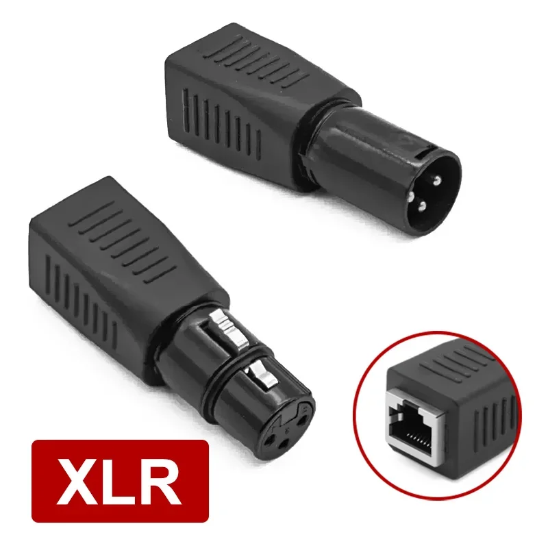 

XLR to RJ45 Canon Conversion Connector Network Ethernet to DMX 3Pin 5Pin Adaptor Male to Female Audio DMX with Variable Plug
