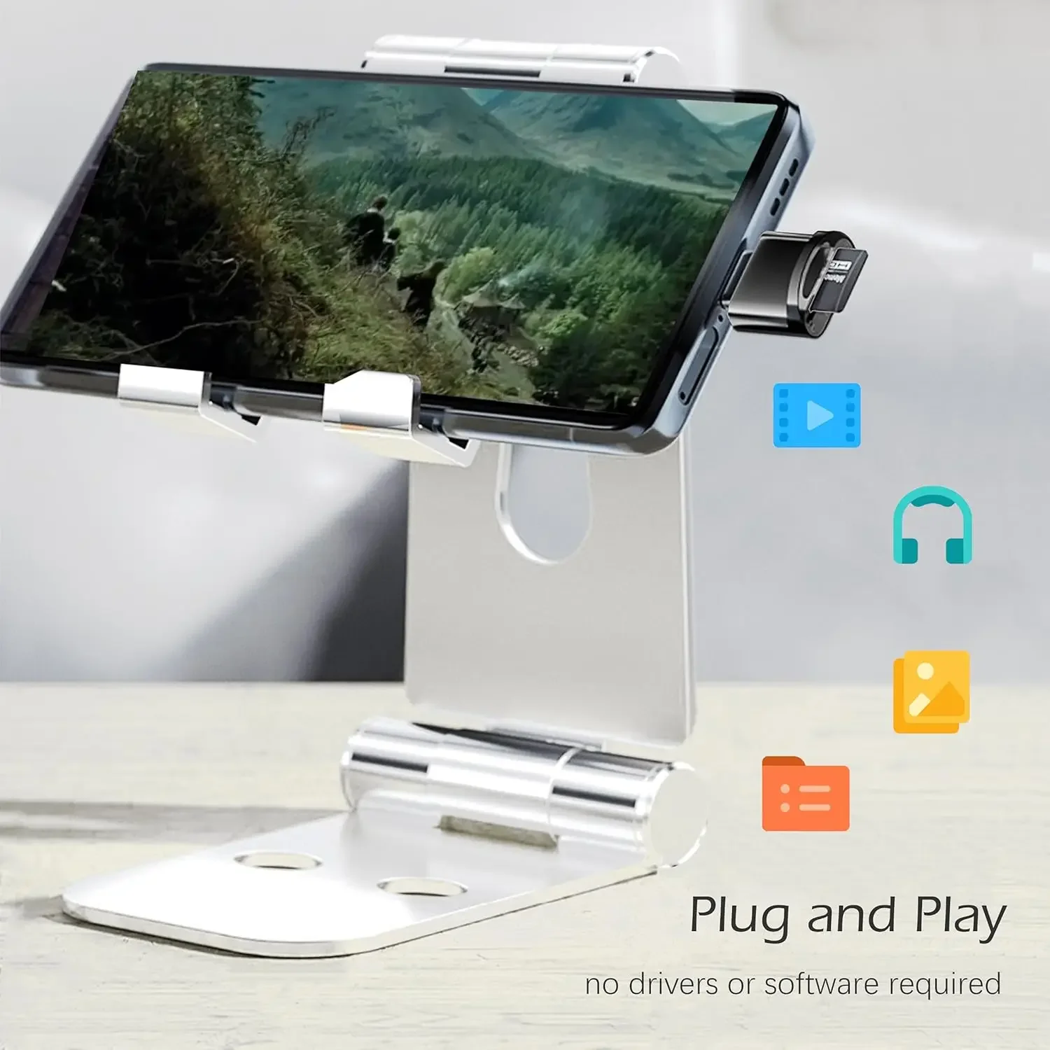 Mini Type-C to SD Micro SD TF Card Reader Memory Card, Suitable for Samsung Huawei Xiaomi, Aluminum Alloy Card Reader image 3
