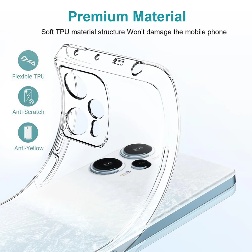 Ultra Thin Silicone Soft Case For Xiaomi POCO F6 F5 F4 F3 F2 X6 X5 X4 X3 M6 M4 M3 Pro 4G 5G Clear Shell Transparent Back Cover