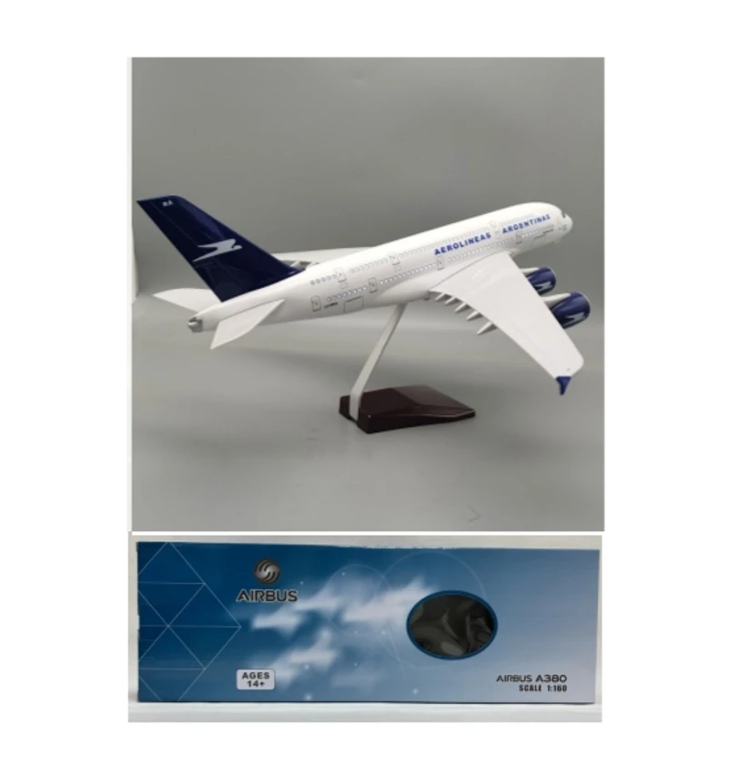 

Diecast Plane 46CM 1/160 Airplane Airbus 380 A380 Argentina Airline Model Light Wheel Collection Airliner Gift Display