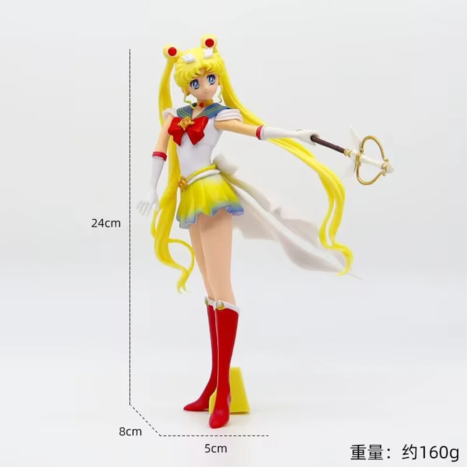 Sailor Moon Figure Anime Cartoon Jupiter Makoto Venus Minako Tsukino Rabbit Doll Toy Little Princess Cake Decoration Ornaments