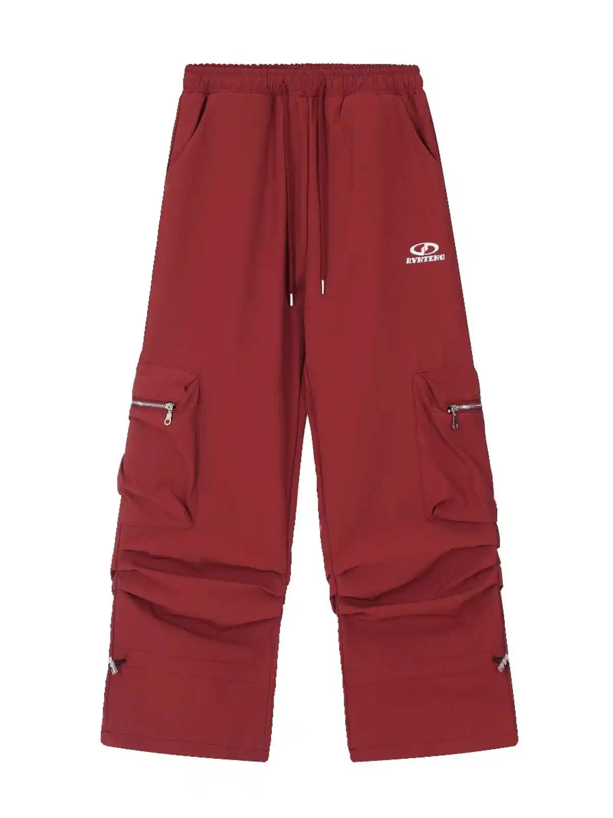 ผู้หญิงสีแดงร่มชูชีพกางเกงBaggy CargoกางเกงHarajuku Oversize Sweatpantsญี่ปุ่น 2000Sสไตล์Y2k Vintageแฟนกางเกง