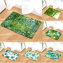 Tropical Green Plants Flowers Birds Style Bathroom Carpets Bath Mat Set 3D Printed Bathroom Floor Carpets Toilet Rugs WC Doormat