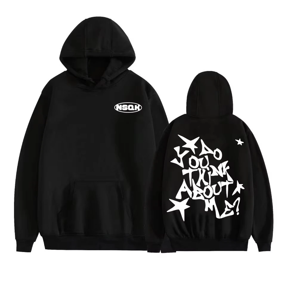 

New Trend Rapper Nsqk Aoou Thnk about Me2025 Hoodie Men and Women Hip Hop Harajuku Street Sweatshirt Casual Comfort Hoodie