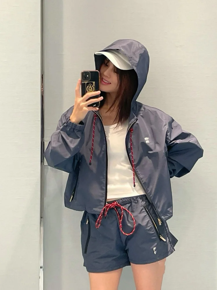 جنوب النفط Faion 2025 جديد إلكتروني طباعة التكنولوجيا الشعور النسيج ملابس وقاية من الشمس Jaet orts مجموعة طويلة Sve قلنسوة بسحاب