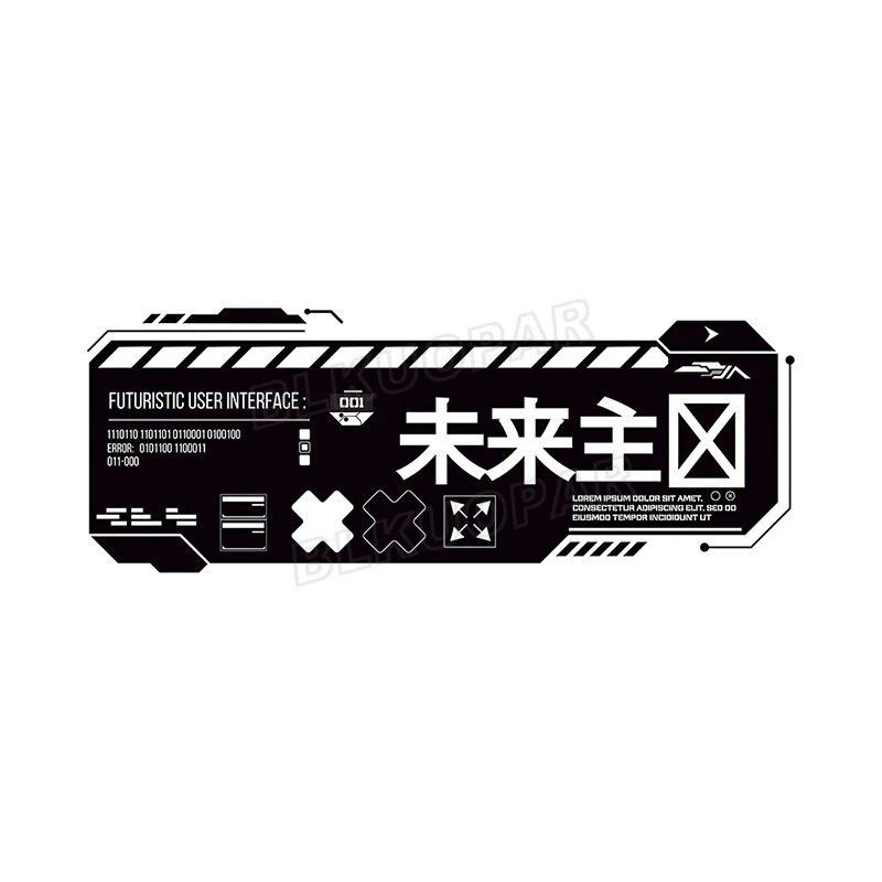 1pc Cyberpunk JDM Vinyl Sticker Waterproof Sunscreen Decal for Motorcycle Helmet Body Fuel Tank