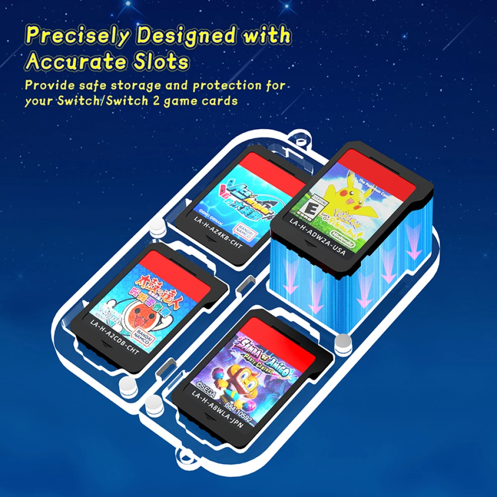 Чехол для хранения игровых карт NS со шнурком и пряжкой, портативная прозрачная коробка для ПК для игровых карт Switch&Switch 2.