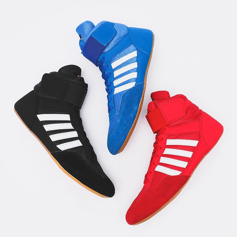 GINGPAI Wrestling Shoes Professional Boxing Shoes Men\'s Training Shoes Tendon Bottom Artificial Leather Sports Shoes Breathable
