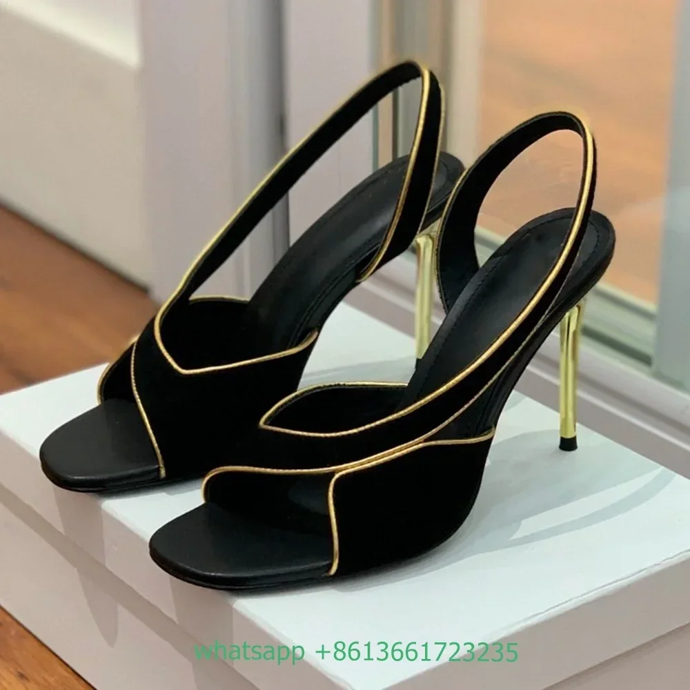 

Meatl замшевые сандалии на высоком каблуке-шпильке разных цветов, женские модные сандалии без шнуровки, роскошная обувь с открытой пяткой для подиума