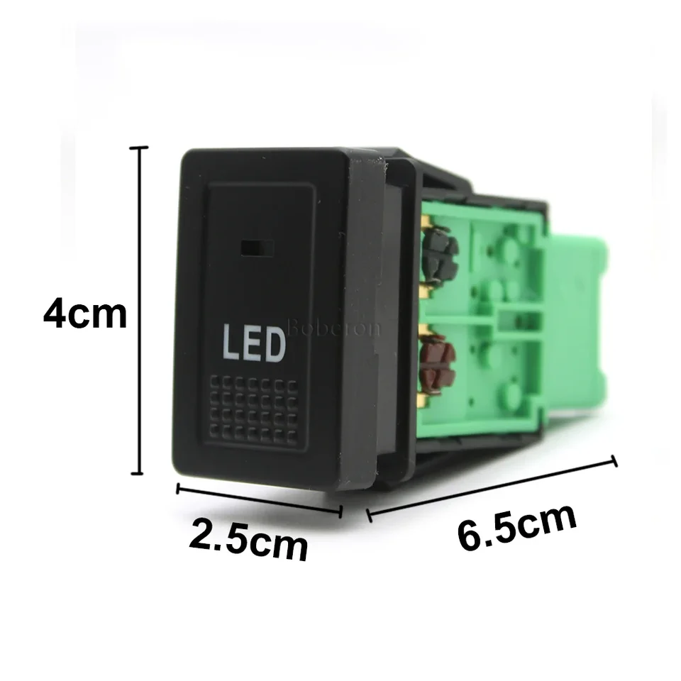1PC Car LED Light Power on Off Push Button Radar Garage Mirror