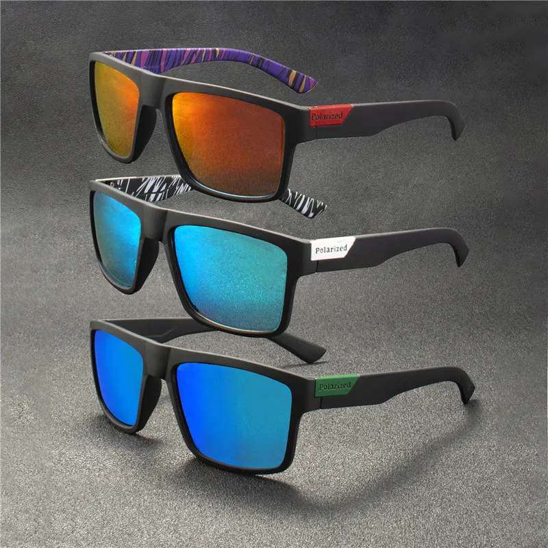 2PCS Luxus Polarisierte Sonnenbrille Männer Frauen Fashion Square Männliche Sonnenbrille Vintage Fahren Angeln Brillen Sport Shades – Detail 1