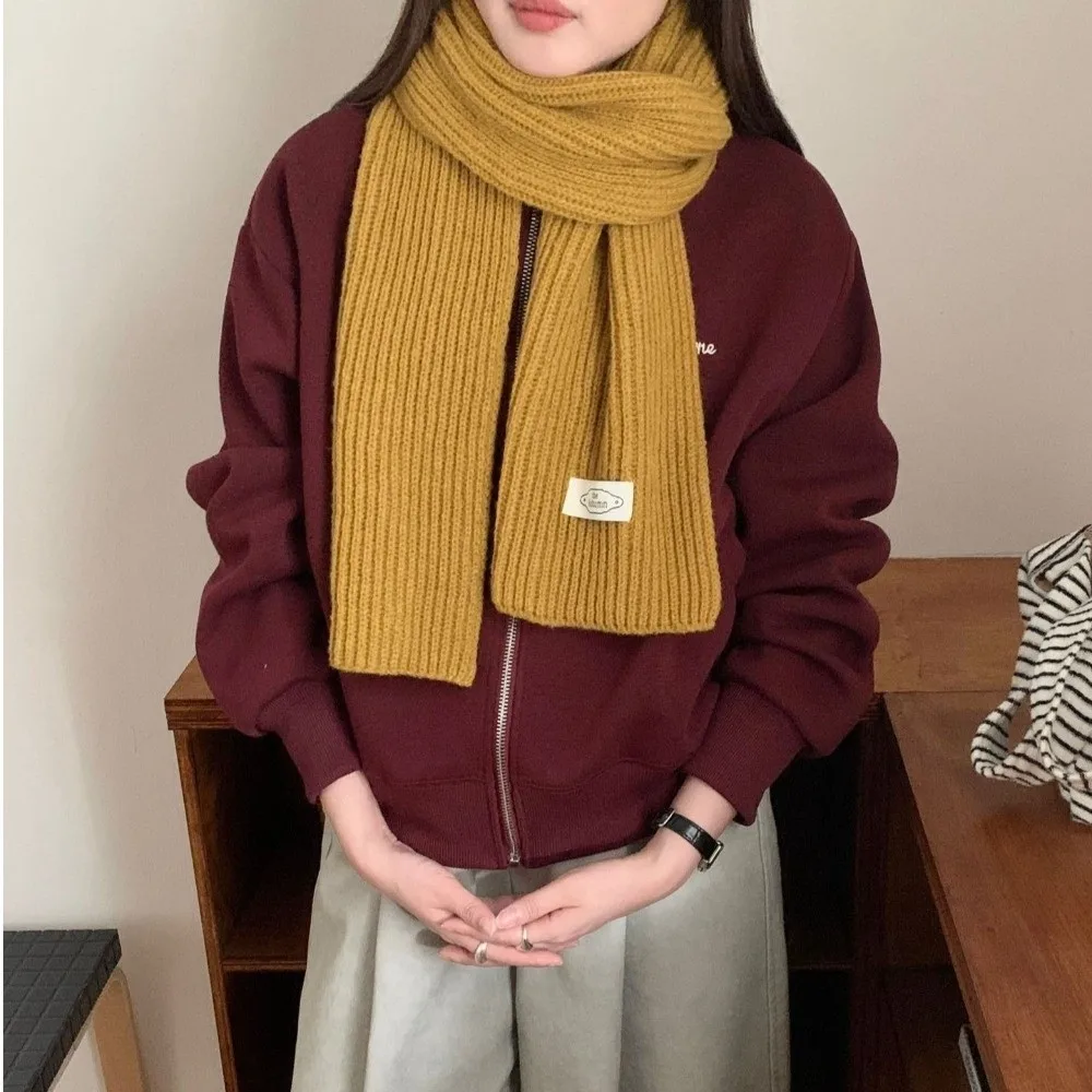 

Зимняя мода, однотонный женский вязаный шарф, утепленный чехол на шею, длинные шарфы, ветрозащитные мягкие термотеплые шарфы для шеи