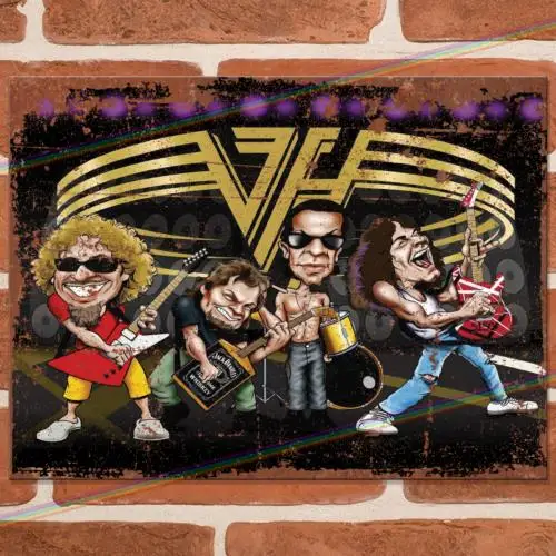 VAN HALEN Characters Music Metal Signs Mancave Shed Garage Retro Bar Tin Sign UK