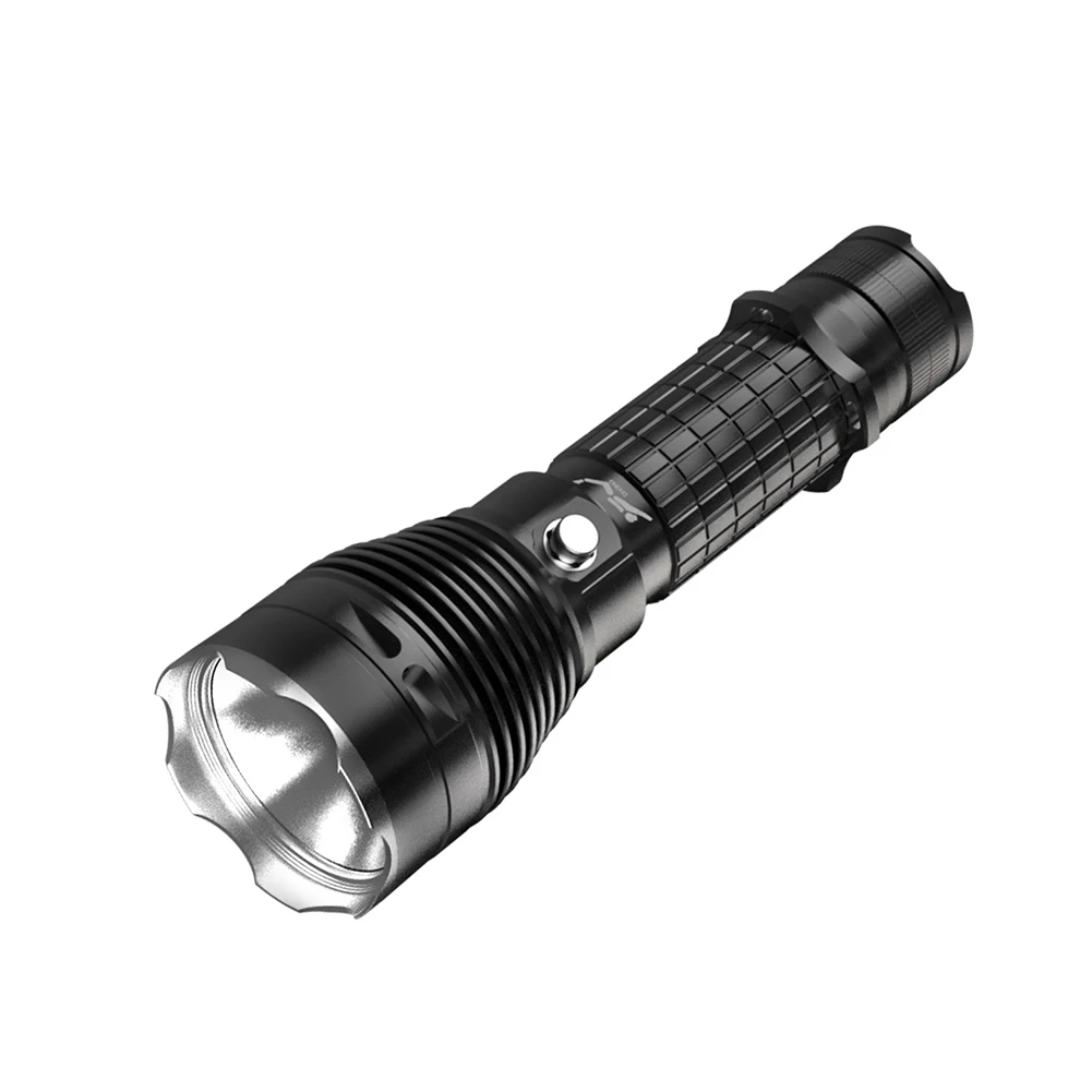 Long Flashlight Diving Flashlight Camping IPX8 P70 LED White Light 4000LM Aluminum Alloy Black Button Switch D51/D52