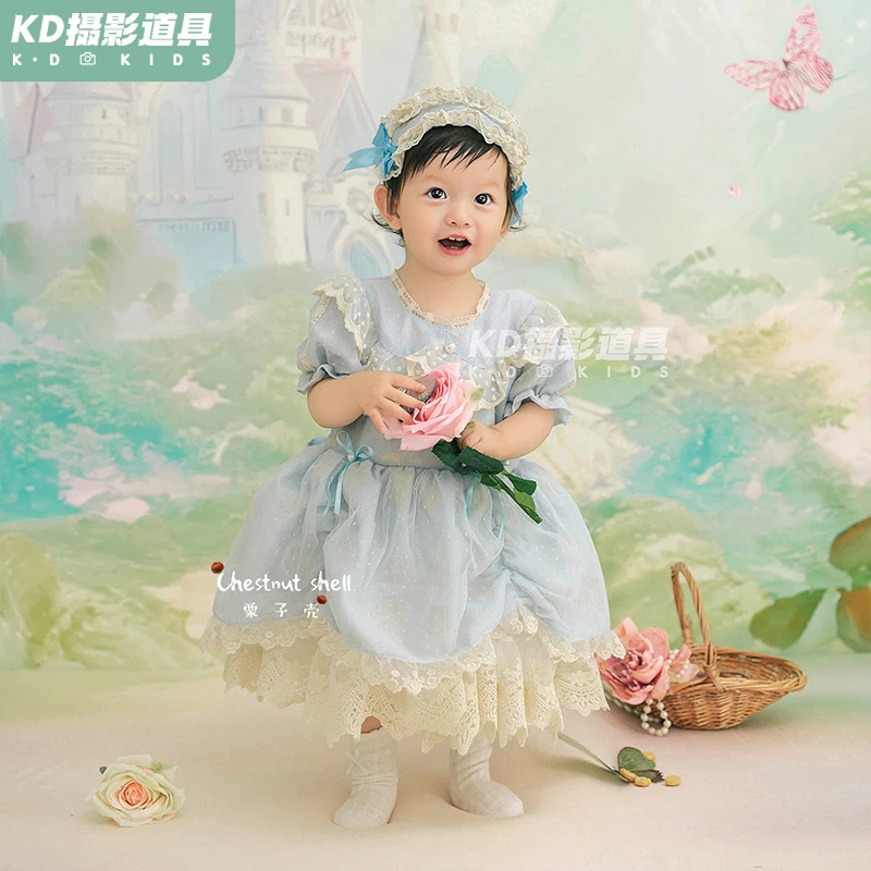 Photography props pastoral style babys one year old photo clothing theme clothing studio hundred day children 아기 코스프레