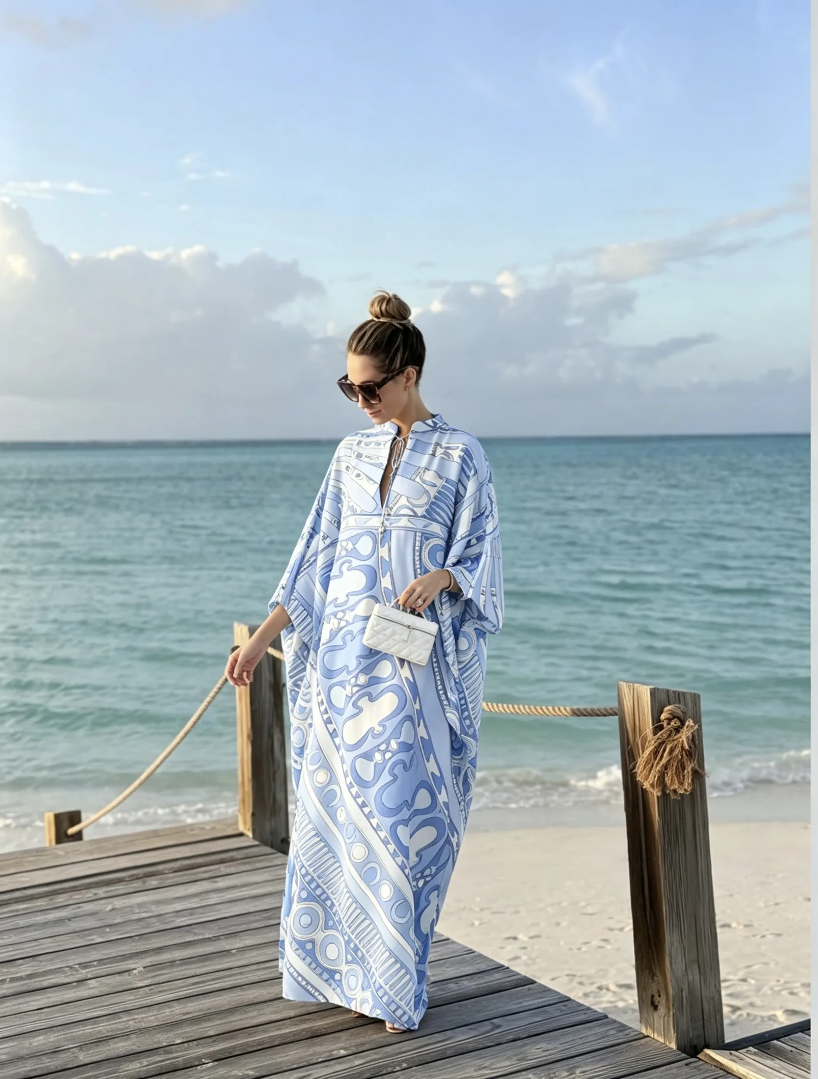 High Quality Loose Blue Silk D - Robe Silk Women review and price