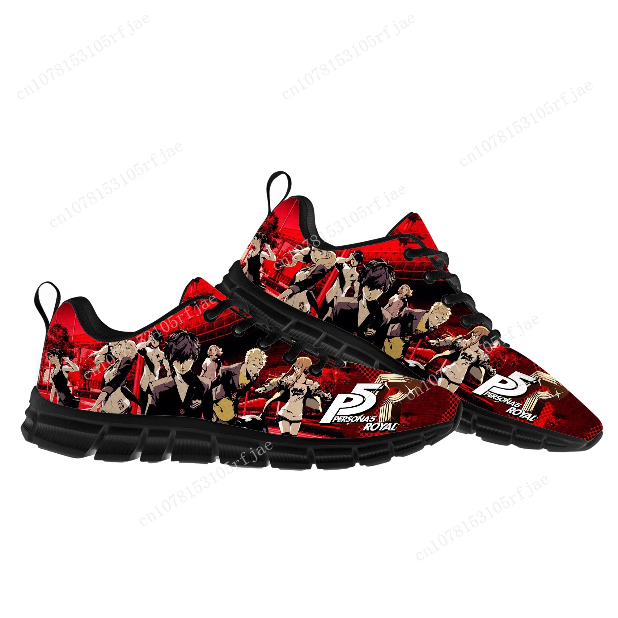 Anime Cartoon Game Persona 5 Sneakers, Calçados esportivos para homens mulheres adolescentes crianças, Sapatilha de alta qualidade, Custom Built Shoes para crianças