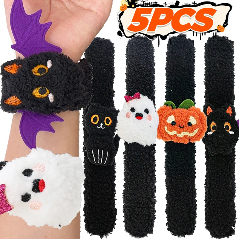 Halloween Plush Bracelets Ghost Bats Pumpkins Papa Circle Children's Gifts Festive Holiday Wristbands Halloween Decorative Props