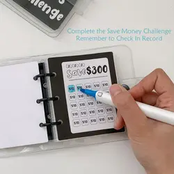 Mini Binder Savings Challenge Money Saving Loose-Leaf Book Reusable Budget Binder With Cash Envelopes Money Organizer