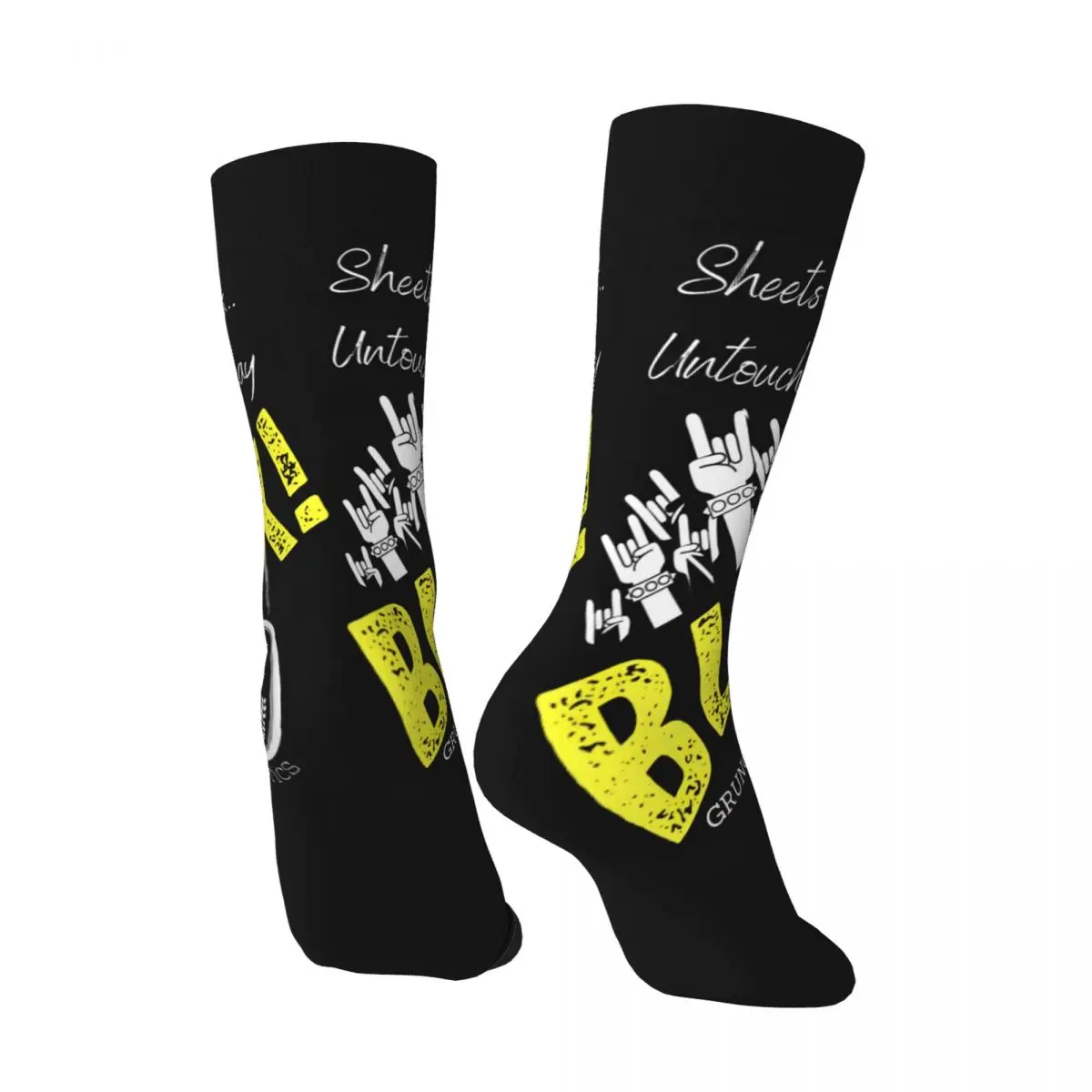 Retro Ten FAN Black Grunge 90S Nostalgia Men's compression Socks Unisex Pearl Jam Street Style Seamless Print Novelty Crew Sock