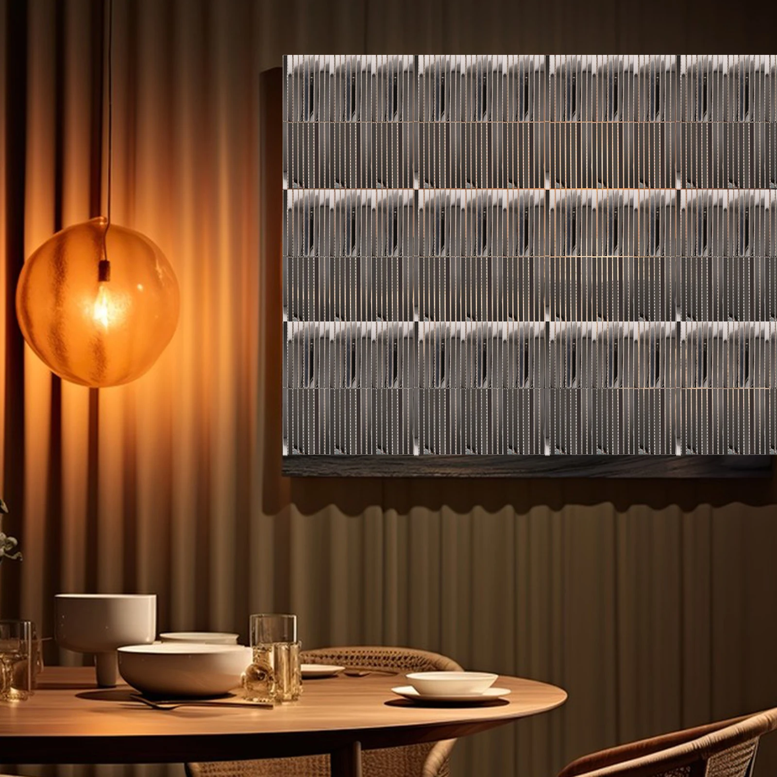 

Mirror Tiles Rectangular Sturdy Material Sophisticated Atmosphere Quick Install Home Business Long-Lasting Solution