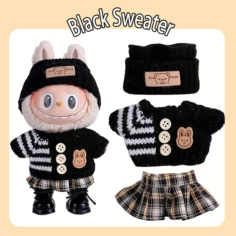 ตุ๊กตา Labubu II ขนาด 15/17 ซม. ชุดจั๊มสูทแฟชั่นน่ารักสไตล์ OOTD ชุดเดรส ชุดของเล่นตุ๊กตา เสื้อผ้า ของขวัญ