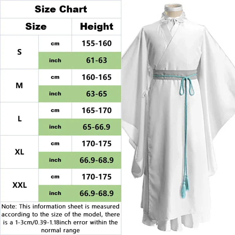 Anime Xie Lian Costume Cosplay Tian Guan Ci Fu Cosplay Xielian parrucche bianco Han Fu Outfit costumi da festa di Halloween per uomo donna