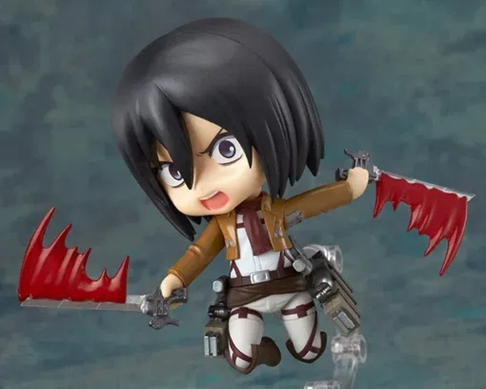 10cm anime ataque em titã mikasa ackerman q versão kawaii conjunta substituível figuras de ação pvc modelo mesa decoração brinquedo presente encaixotado