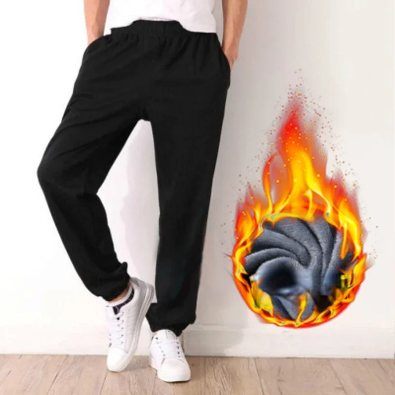

7XL Mens Winter Sweatpants Warm Fleece Thick Pants Loose Elastic Waist Pants Cotton Casual Pants Trousers Big Plus Size 5XL 6XL