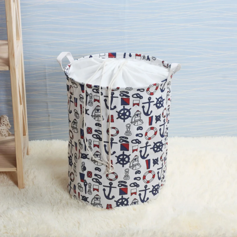 New Fashion Print Laundry Basket with Drawstring Lining Portable Foldable Storage Bag Hamper for Kids Toys Dirty Clothes Basket