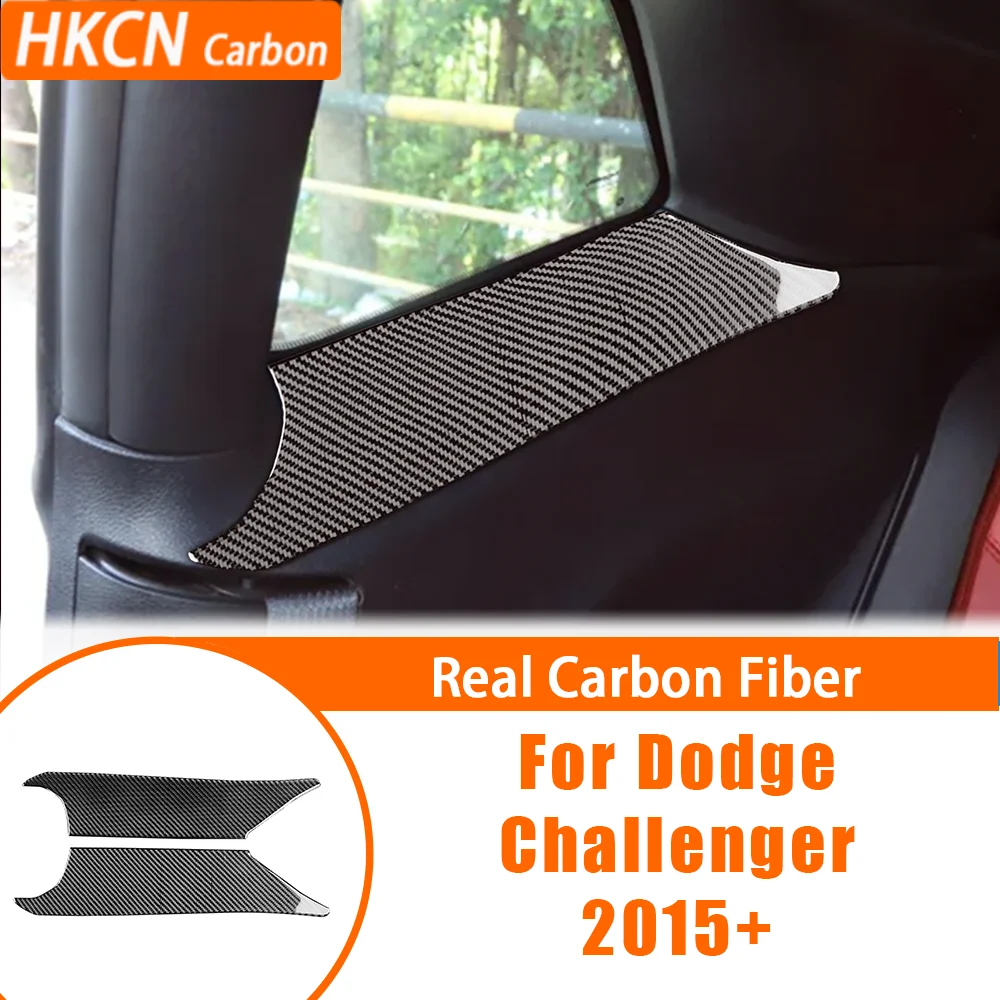 Carbon Fiber Rear Window Decorative Panel Car Accessories Interior Cover Trim Modification Sticker For Dodge Challenger 2015+