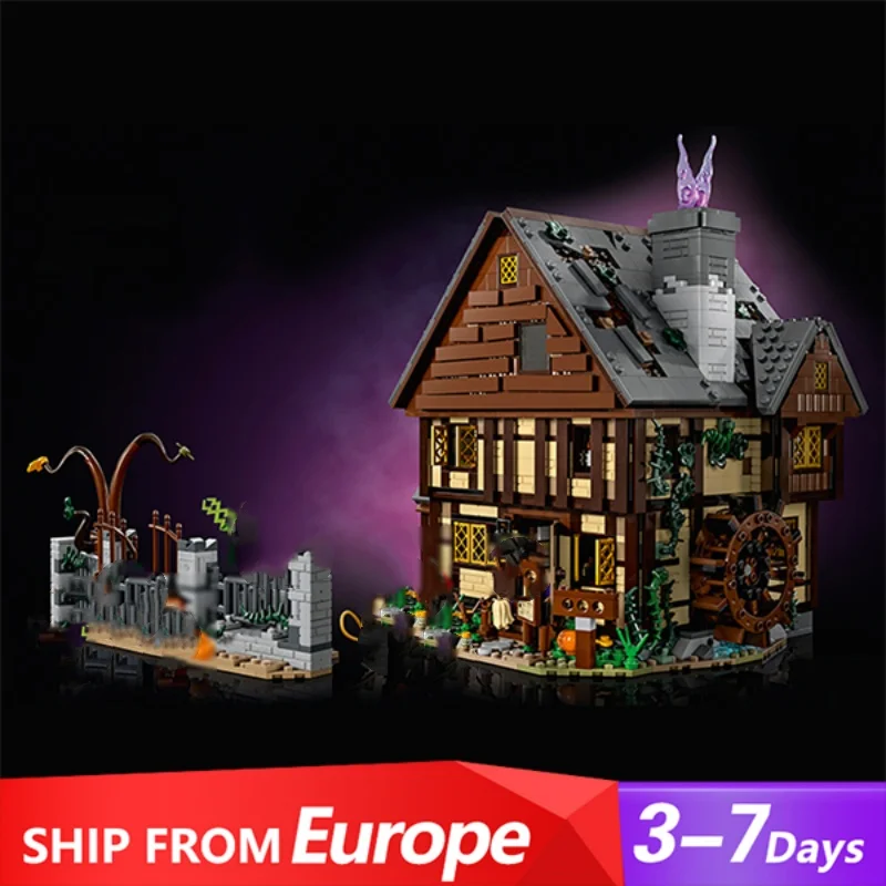 Halloween Hocus Pocused Witch Sister's Cottage House Apartment Store Model Modular Buildings Blocks Gift for Adults Kids 2316PCS