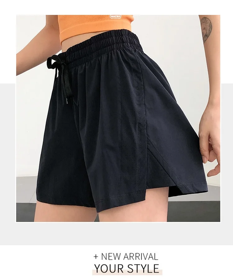 Hochgeschnittene, schnelltrocknende Sportshorts für den Sommer, Sportbekleidung, Fitness- und Yoga-Kleidung, Damen-Lauf- und Radfahrshorts, Workout-Kleidung – Detail 20