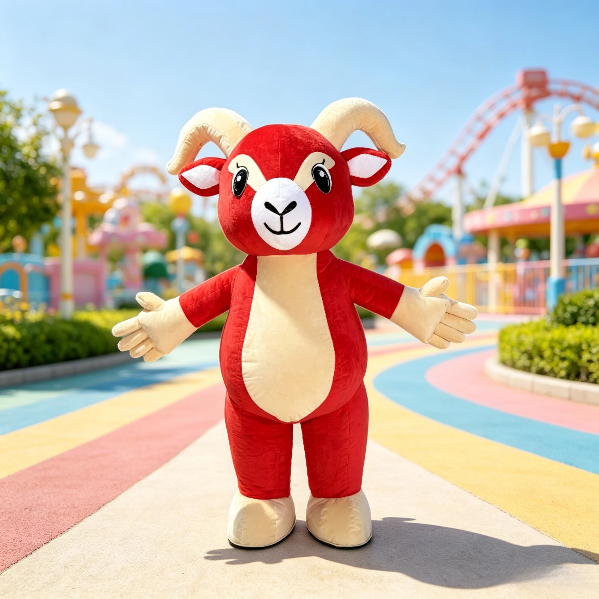 Costumes - Costume da Mascotte Capra Rossa Gonfiabile