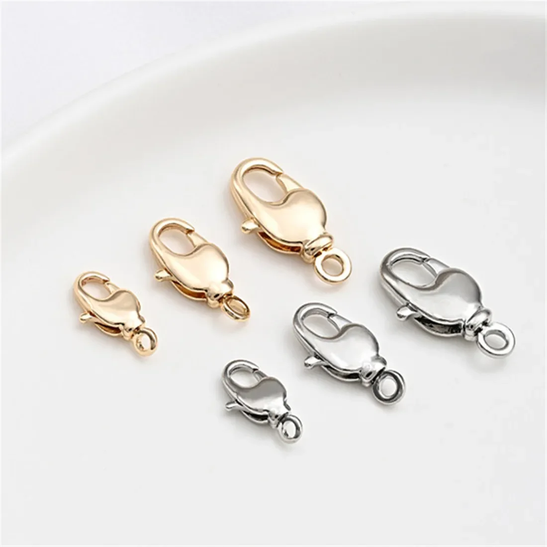 

Universal Rotating Buckle Korean Lobster Buckle 14K Gold Wrapped Bracelet Necklace Closing Spring Buckle Handmade DIY Accessorie