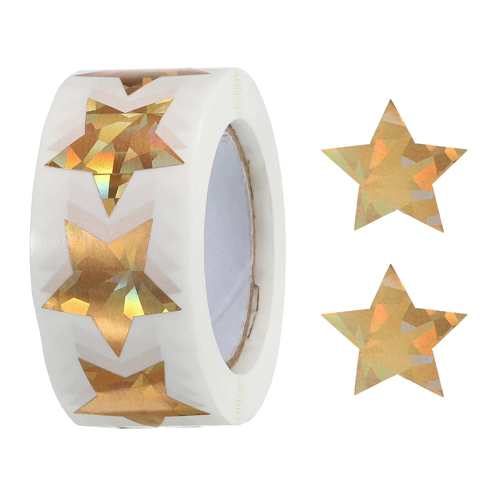 1/2Roll Laser/Glitter Star Stickers 25mm Self-Adhesive Sparkling Labels Stationery Stickers for Notes Greeting Cards Gift Boxes