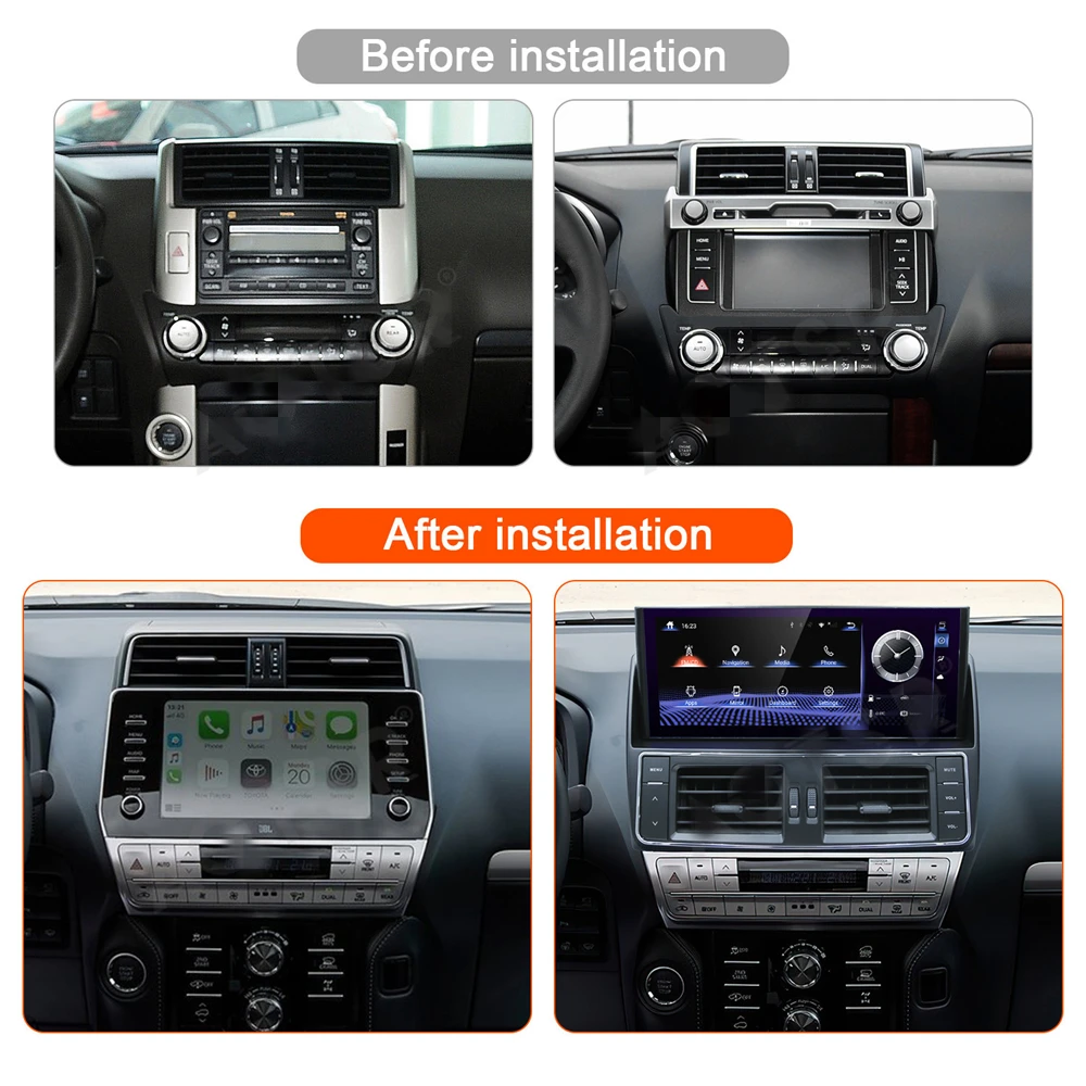 2 Din For TOYOTA Land Cruiser Prado 150 2010 - 2022 Android Car Radio Stereo GPS Navigation Multimedia Player Head Unit Carplay