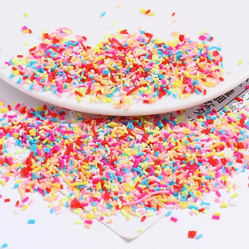500g/bag Polymer Clay Sprinkles & Colorful Needle Beads - DIY Cream Glue Craft Accessories for Hair Clips & Nail Art