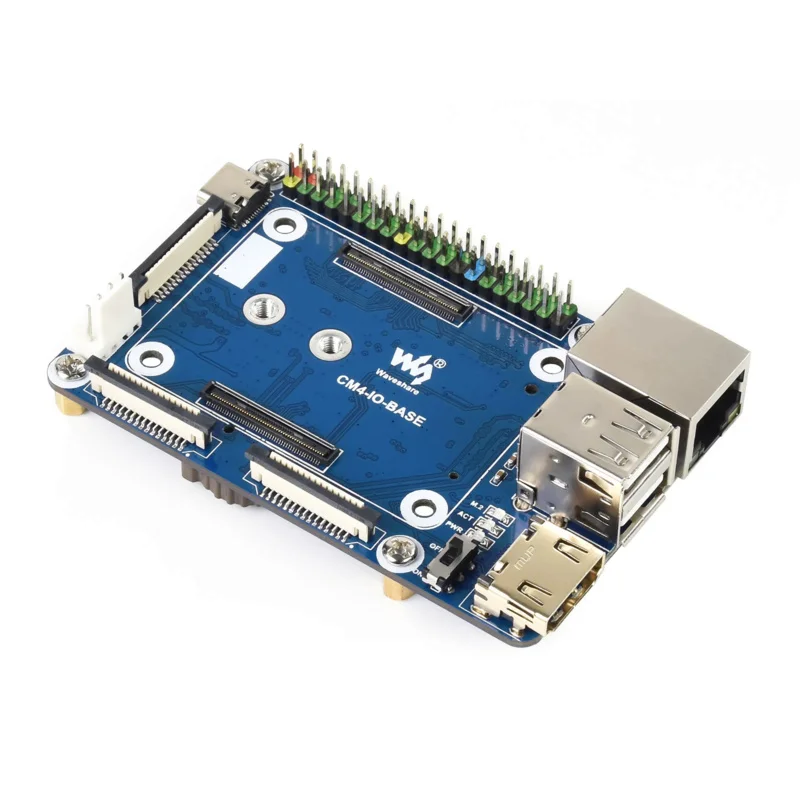 Waveshare Mini-Basiskaart (B) Voor Raspberry Pi Rekenmodule Cm4, Ingebouwde Connector: Csi/Dsi/Rtc/Fan/Usb/Rj45 Gigabit Ethernet