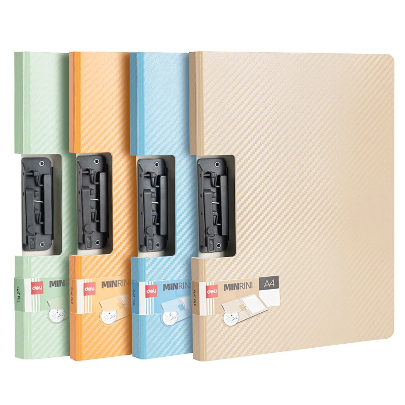 델리 4개 클립보드 폴더, A4 크기 파일 폴더 클립보드 단일 클립, 70매 용량, 방수 소재