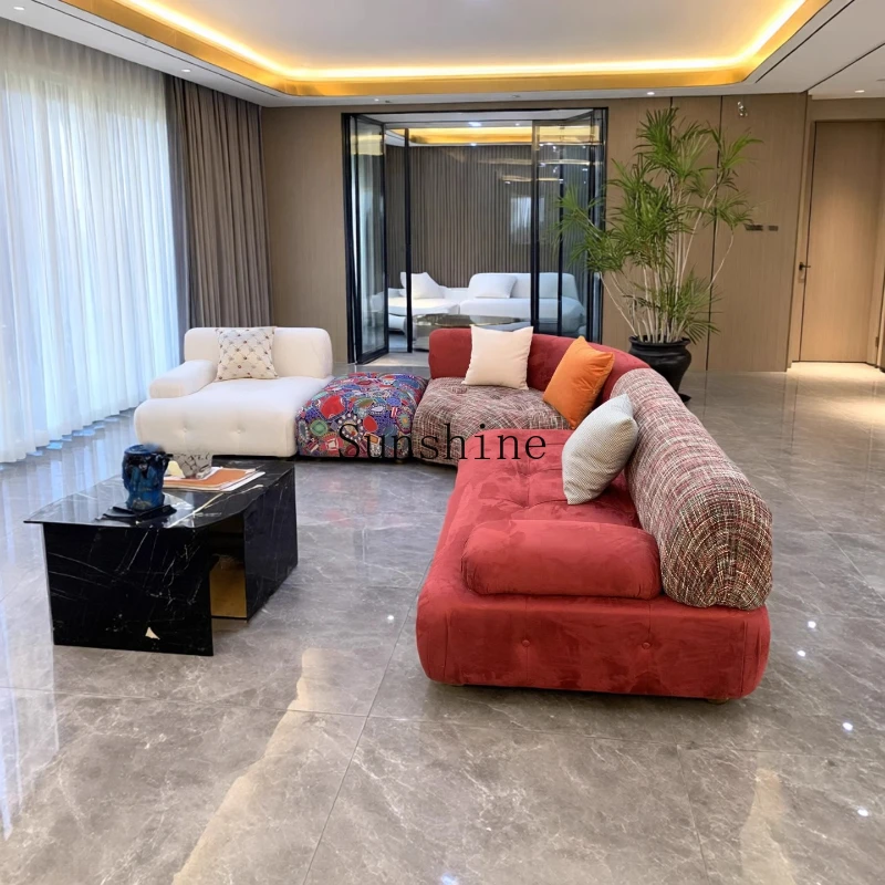 

Italian minimalist module, small apartment living room, simple cream style free combination sofa