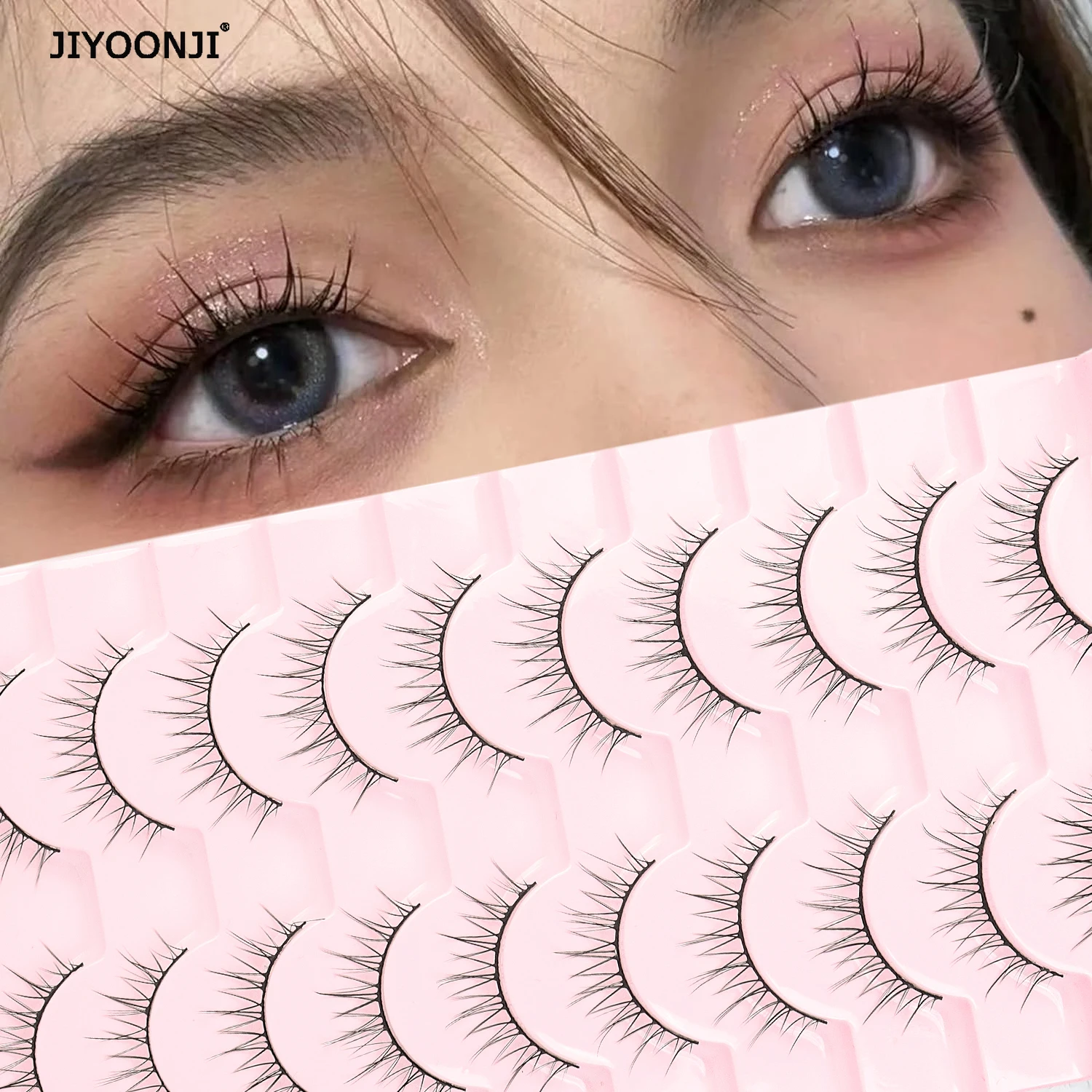 10 Paar, natürliche Wimpern, kurze Wimpern, Wispy-Wimpern, natürlicher Look, weiche künstliche Wimpern, künstliche Wimpern, 12 mm