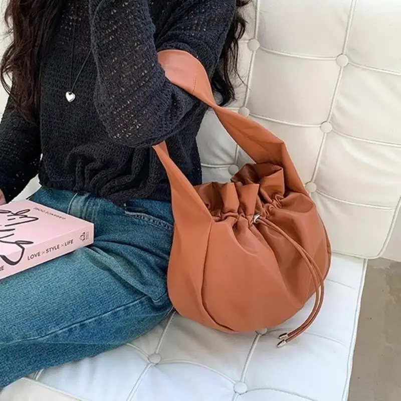 Soft Leather Vintage Shoulder Bags For Women Axillary Bag Purses And Handbag 20CA