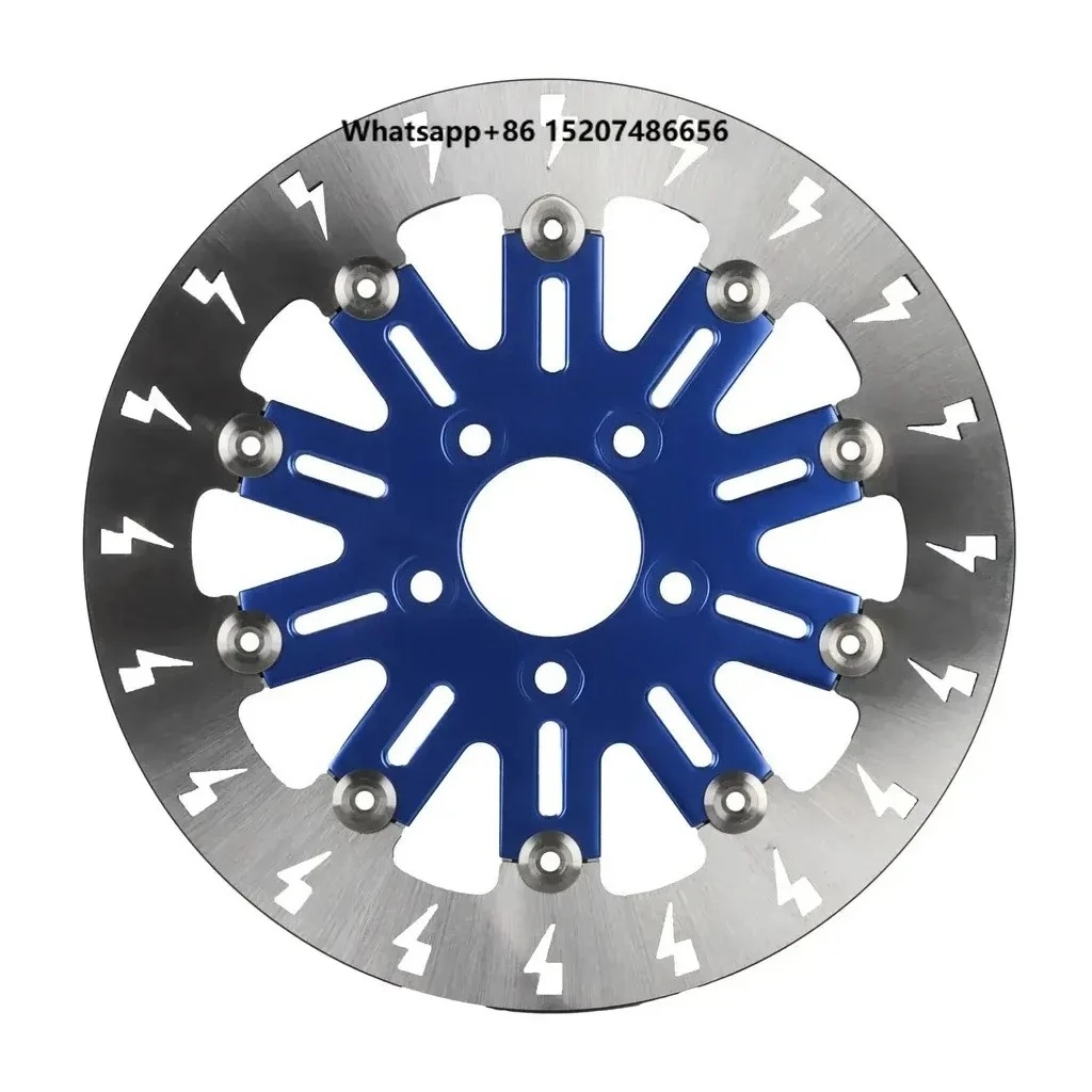 14 Inch Lightning Style Front Brake Disc Rotor + Caliper Mount Bracket, Fits Softail Touring