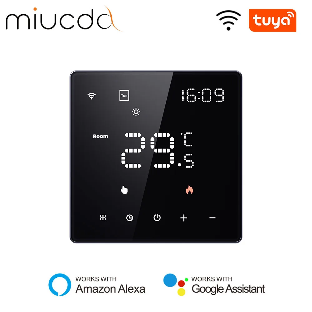 

MIUCDA Tuya WiFi Smart Thermostat APP Remote Control Electric Heating Water Gas Boiler Temperature Work with Alexa,Google Home
